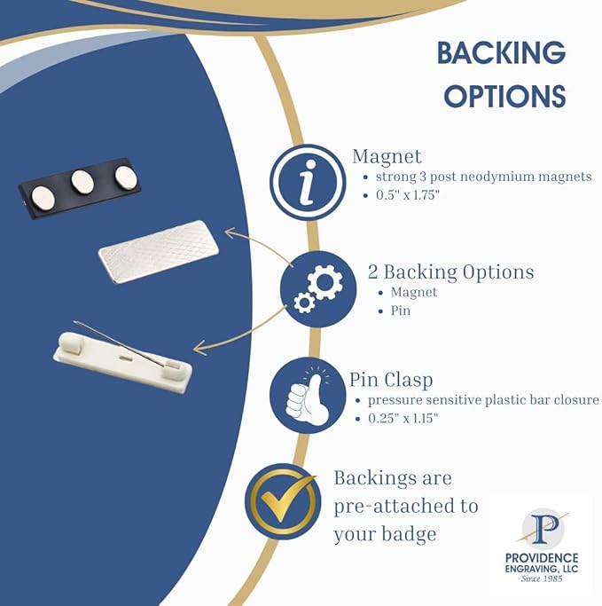 Custom Engraved Name Tag Badges – Personalized Identification with Pin or Magnetic Backing, 2.8 Inch Oval, Radiant Silver/Black