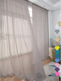 Window Light Grey Sheer Curtains 60 Inches Width 90 Inches Long 2 Panels Sheer Curtains Clear Curtains Basic Rod Pocket Panel for Home Living Room Bedroom Kids Room Yard Patio Parlor Sliding