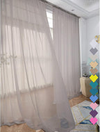 Window Light Grey Sheer Curtains 60 Inches Width 72 Inches Long 2 Panels Sheer Curtains Clear Curtains Basic Rod Pocket Panel for Home Living Room Bedroom Kids Room Yard Patio Parlor Sliding
