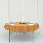 Efavormart Round Tablecloth, 70 Inch Stain & Wrinkle Resistant Washable Table Cloth, Decorative Polyester Fabric Table Cover for Banquet, Wedding, Dining- Gold