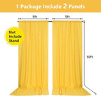 Yellow Backdrop Curtain for Parties Rod Pocket Yellow Curtains Photography Backdrop Drapes Privacy Fabric Spring Decoration for Birthday Party Wedding Baby Shower Home Decor, 5ft x 10ft, 2 Panels
