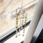 Garden Suncatcher Crystal Pendant Round Shaped Glass Prisms Beads Chain Hanging Angel Ornament Rainbow Maker Aura Prism Glass Crystal Sun Catchers