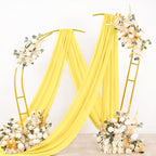 Socomi Wedding Arch Draping Fabric 1 Panel 29" x 19Ft Sheer Chiffon Curtain Drapes 6 Yards for Wedding Ceremony Birthday Party Decoration Yellow Gold