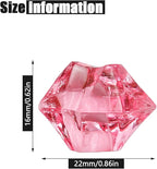 Fake Ice Rocks, 150 PCS Pink Acrylic Ice Rocks Pink Fake Crushed Ice Cubes,Vase Fillers for Valentine's Day