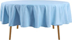 90 inch Round Tablecloth Washable Polyester Table Cloth Decorative Table Cover for Wedding Party Dining Banquet（90 inch,Blue Mist）