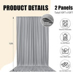 10ft x 10ft Dark Grey Backdrop Curtains for Parties, Fabric Satin Background Curtain with Rod Pockets for Weddings, Birthday, Baby Shower, Photography, Graduation Party Backdrop Drapes, 2 Panels