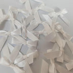 50pcs 1-1/2" Mini White Satin Ribbon Bows Without Twist Ties for Crafts Gift Wrapping Packing Christmas Decoration (White)