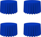 BRILLMAX 4 Pack Royal Blue Round Tablecloths 108 Inch - Circle Bulk Linen Polyester Fabric Washable Table Cloth Cover for Wedding Reception Banquet Birthday Party Buffet Restaurant