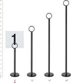 New Star Foodservice 27686 Ring Clip Table Number Card Holders, w/Number Cards, 1 to 25, Set of 12, 8-Inch, Black Stand