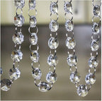 33FT Clear Crystal Glass Garland Strands,Hanging Chandelier Bead Chain,Hanging Ornament String Decorations for Centerpiece,Christmas Tree,Wedding, Party,Celebration