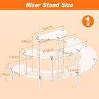 3 Tier Acrylic Display Risers, Half Moon Cupcake Stand, Clear Perfume Organizer, Dessert Stand for Display, Clear Display Stand for Food, Cupcake, Perfume, Collections