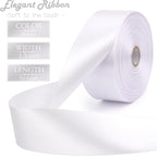 White Solid Satin Ribbon 1-1/2 Inch 50 Yards Solid Polyester Fabric Ribbon for Gift Wrapping Wedding Christmas Baby Shower Birthday Party Decoration Handmade Immortal Flower Craft