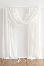 Ling's moment Wedding Arch Draping Fabric 2 Panels 32Ft x 30" Wrinkle-Free Wedding Arch Drapes Chiffon Fabric, White Curtain for Wedding Ceremony Reception Background Party Home Garden Decorations