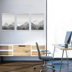 Magnetic Poster Hanger, 16x20 16x24 16x22 Poster Frame Wood Wooden Magnet Print Posters Dowel Scroll Hanger Hangers Hanging Kit for Walls Map Canvas Artwork (Grey, 16")