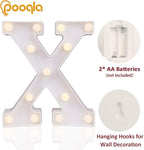Pooqla LED Marquee Letter Lights Sign, Light Up Alphabet Letter for Home Party Wedding Decoration X