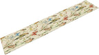 Brown Bird Floral Table Runner Spring Flower Kitchen Table Decoration Suitable for Family Dinner Decoration 13x60 Inch