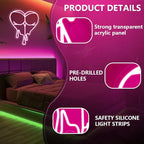 Pink Peach Neon Sign,Lady LED Light Sign for Backdrop,Melting Heart Wall Art Decor for Bar Pub Store Bedroom Club Party Man Cave,Gift for Men Women USB Powered（15"*12.6"）