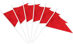 12 Pack Red Pennant Flags Small Mini Hand Held Solid Color Pennant On Sticks Flags with 12.6"Solid Pole & Spear Top,Party Events Celebration,School,Grand Opening,Kids Birthday,Sports Clubs,Flower Pot