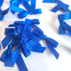 50pcs 1-1/2" Blue Satin Ribbon Bows Without Twist Ties for Gift Wrapping Packing Christmas Decoration (Blue)