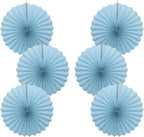 Blue Graduation Party Decor,Baby Blue Party Decorations,Christmas Baby Shower Decorations,Under The Sea Decorations,Blue Bachelorette Party 16in Hanging Paper Fans 30 Color DIY Set (Light Blue)
