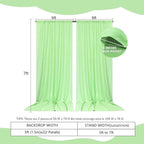 2 Panels Light Green Backdrop Curtain, 10 x 7 Feet Background Curtains for Parties, Weddings, Baby Showers, Bachelorette Halloween, Christmas Birthday Party Photoshoot Backdrop Curtains Decorations
