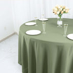 Efavormart Round Tablecloth, 120 Inch Stain & Wrinkle Resistant Washable Table Cloth, Decorative Polyester Fabric Table Cover for Banquet, Wedding, Dining - Eucalyptus Sage Green