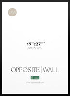 Opposite Wall - 50x70 cm - Black Solid Wood Picture Frame - Lightweight, Versatile & Shatterproof - Wall Hanging Photo or Poster Frame - Wall Decor for Office, Gallery & Home, 19 3/4 x 27 1/2 in