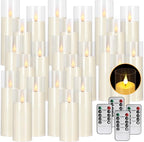 24-Pack A-Series Acrylic LED Flameless Candles with Remote Control - Perfect for Families, Parties, and Special Occasions