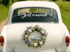 Just Married Car Decal – Wedding Bumper Sticker for Newlyweds, Unique Wedding Car Decoration (28 x 4.7 Inch)