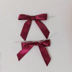 50pcs 2-1/2" Burgundy Satin Ribbon Bows with Twist Tie Bows for Christmas Gift Packing&Wrapping (Burgundy)