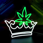 Leaf Crown Neon Signs for Wall Decor Green White LED Neon Sign for Room Neon Light Sign for Wall Decor Birthday Party USB Powered