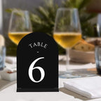 JOYIT Arch Wedding Table Numbers 1-40 with Stands – Double-Sided Printed 5" X 7" Acrylic Table Signs with Black Background White Text, Perfect Acrylic Table Numbers for Wedding Receptions, Parties, Anniversaries, and Events