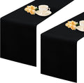 2 Pack Black Small Short Table Runner 12 x 36 Inch Solid Color Runners Coffee Table Dresser for Daily Party Home Decoration