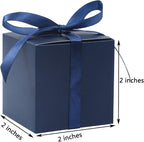 COTOPHER 100pcs Small Gift Boxes, Favor Boxes 2x2x2 inches Paper Gift Boxes with Ribbons Candy Box for Wedding Favors Baby Shower Bridal Shower Birthday Party (100pcs 2x2x2, Blue)