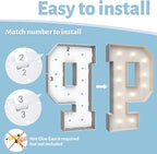 4FT Marquee Light Up Letters P,Party Decoration Large Marquee Light Up Letters with Weighted Water Bag,Pre-cut Foam Board Set Can Be Used for Birthdays,Weddings,Baby Anniversaries