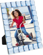 Isaac Jacobs Decorative Sparkling Light Blue Jewel Picture Frame, Photo Display & Home Décor (5x7, Light Blue)