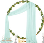 Socomi Wedding Arch Draping Fabric 29" x 20Ft 2 Panels Mint Green Sheer Outdoor Curtain Drapes Extra Long for Wedding Ceremony Birthday Party Decoration