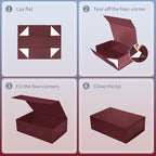 Large Burgundy Gift Box,13.75"x9"x4.5", Gift Boxes with Magnetic Lids for Presents Closure Gift Packing for Birthday,Christmas, Halloween,Wedding,Bridal Gifts,Mother's Day Gift Packging