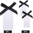 60pcs Name Cards for Table Setting, Place Cards, Wedding Place Cards.Wedding Name Tags.Present Tags with String Attached.and Reserved Signs for Wedding Seating (Black)