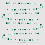 46 Ft Sage Green Party Decorations Metallic Sage Green White Polka Dots Garlands Hanging Paper Circle Dots Streamer for Birthday Baby Shower Engagement Graduation Wedding Party Decorations Supplies