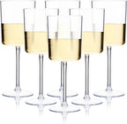 Ciaell 6 Pack Plastic Wine Glasses - 10 Oz Plastic Disposable Wine Glasses with Stem Perfect for Parties & Weddings & Poolside & Outdoors & Camping