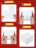 Eupako White Gift Boxes 8x8x4 10 Pack, Kraft Paper Gift Boxes with Lids for Bridesmaid Proposal Gifts, Wedding, Birthday, Crafting, Graduation, Holiday, Christmas