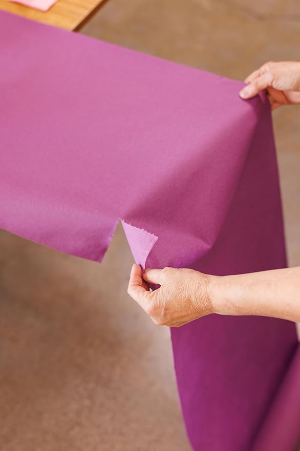 American Homestead Paper Table Runner Roll - 78 ft. Disposable Linen-Like Table Cover Roll - 20 Perforated Table Runners (16" x 48") for Parties, Weddings, and Events - Burgundy