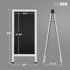 Ilyapa A-Frame Chalkboard Sidewalk Sign - 58 x 27 inches, Folding Standing Sandwich Sign – White Menu Display for Restaurant, Business, or Weddings