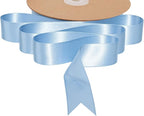 LaRibbons 1 Inch 50 Yard Double Faced Satin Ribbon,Light Blue Satin Craft Fabric Ribbon for Gift Wrapping Floral Bouquets Wedding Party Decoration