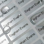 Custom Logo Stickers for Business, Personalised Logo Labels - Any Shape, Waterproof, Glossy (Silver Matte)