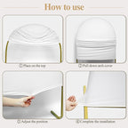 Ledido Wedding Arch Backdrop Cover 6FT Arch Covers Fitted Stretchy Spandex Round Top Stand Backdrop Cover for Wedding Banquet Ceremony Birthday Party Baby Shower Event Decoration,White