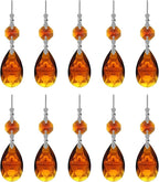 10pcs Crystal Prisms Chandelier Amber Ornament Pendants Rainbow Maker 38mm Drop Prism Hanging Prisms for Wedding Party Chrismtmas Decoration DIY Jewelry