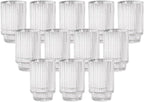 Serene Spaces Living 5in Clear Ribbed Glass Votive Holder, Decorative Centerpiece for Wedding, Christmas, Thanksgiving, Dining Table, Living Room, Home Décor, 3.5" Diameter & 5" Tall, Pack of 24