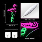 Lucunstar Flamingo Bar Neon Sign,LED Light Up Sign for Wall Decor Dimmable USB Powered Animal Neon Light for Bar LED,Man Cave,Art Signs Decor Gifts
